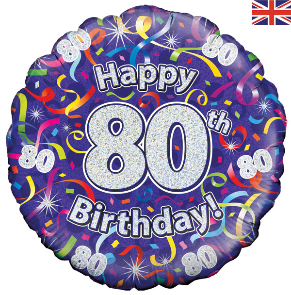18'' Foil Happy 80th Birthday Streamers