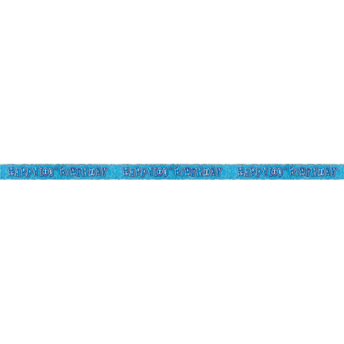 Glitz Blue 100th Prismatic Banner 12Ft