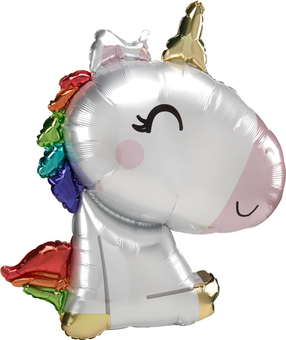 29'' Sitting Unicorn Foil Balloon