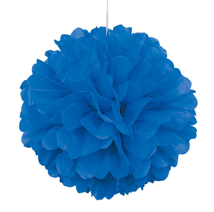 Royal Blue Pom Pom Paper Decoration