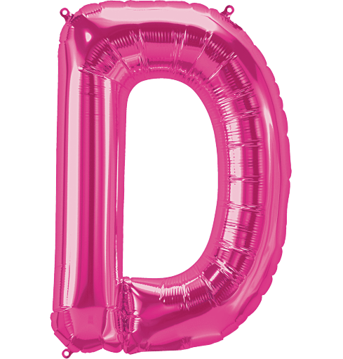 34'' Super Shape Foil Letter D - Magenta