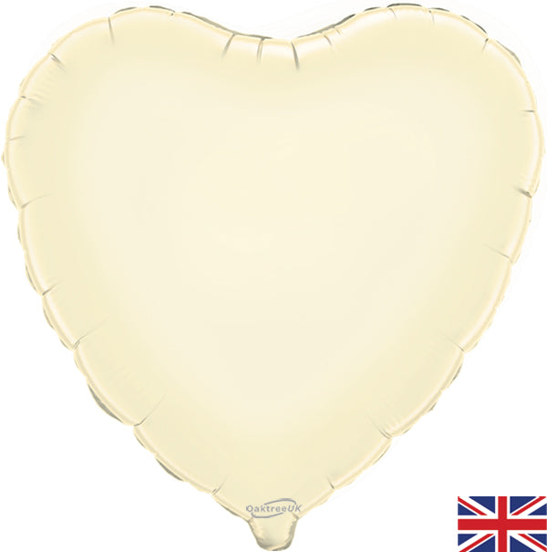 18'' Packaged Heart Ivory Foil Balloon