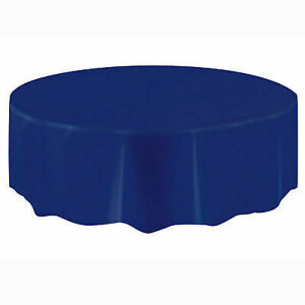 Dark Blue Round Plastic Tablecover 213 Dia