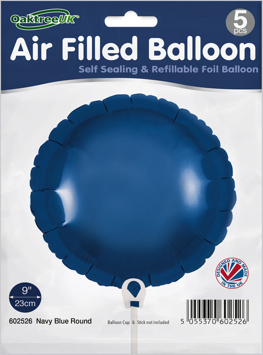 Navy Blue Round (9 Inch) Packaged 5pk