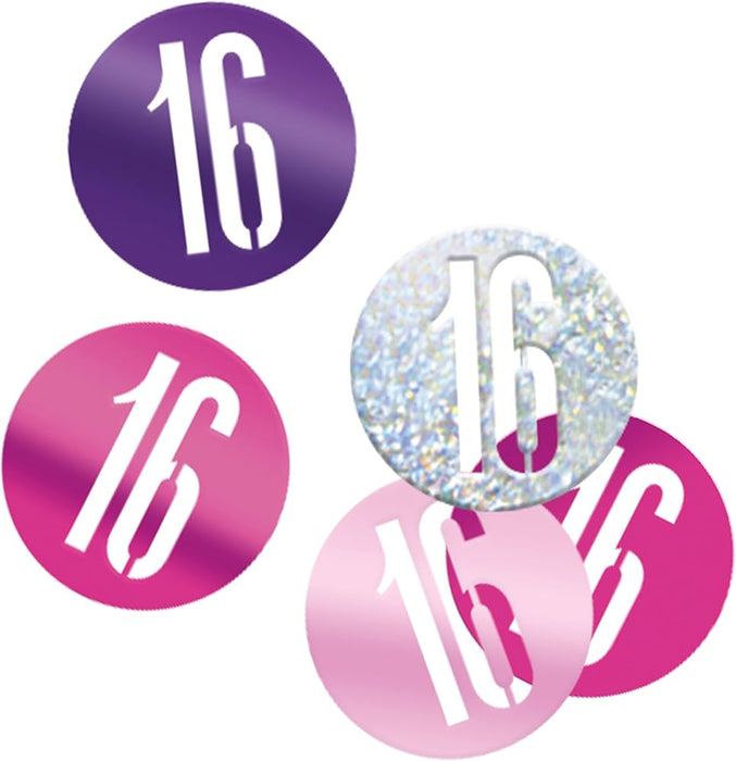 Glitz Pink 16 Birthday Confetti 14G