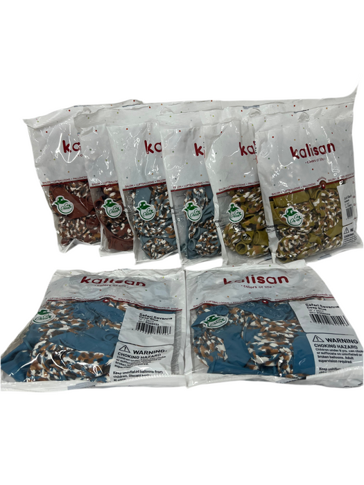 8 bags of Savannah Print Balloons