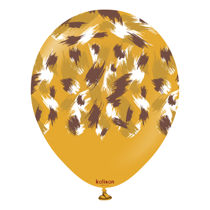 12" Mustard Safari Savanna Print Balloons (25pk)