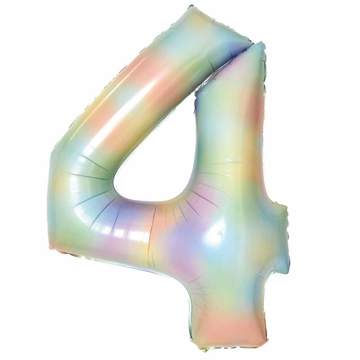 Amscan Foil Balloon Pastel Rainbow Number 4 Foil Balloons 34"