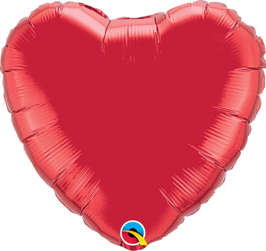 18 Inch Ruby Red Heart (Flat)