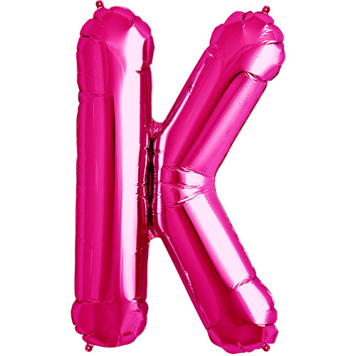 34'' Super Shape Foil Letter K - Magenta