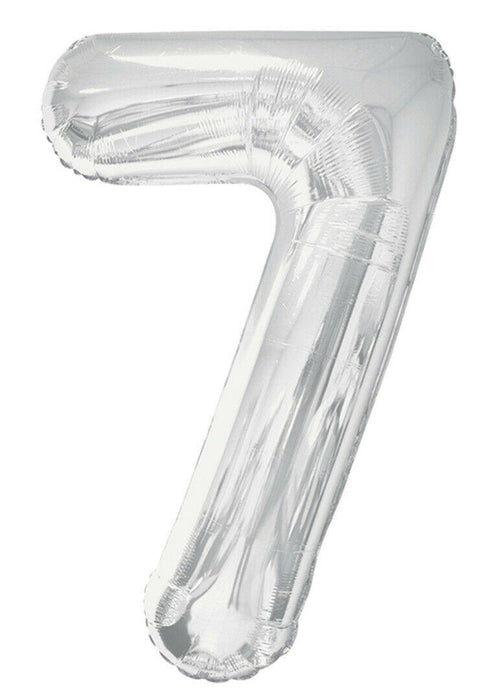 Giant Silver Foil Number '7' Balloon