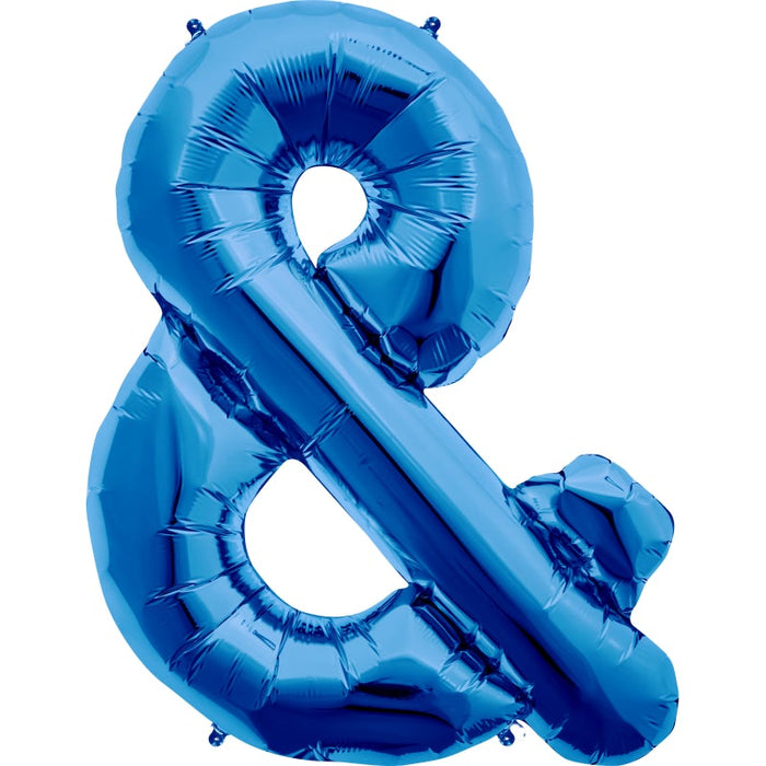 16'' Foil Letter & Ampersand - Blue Packaged Air Fill