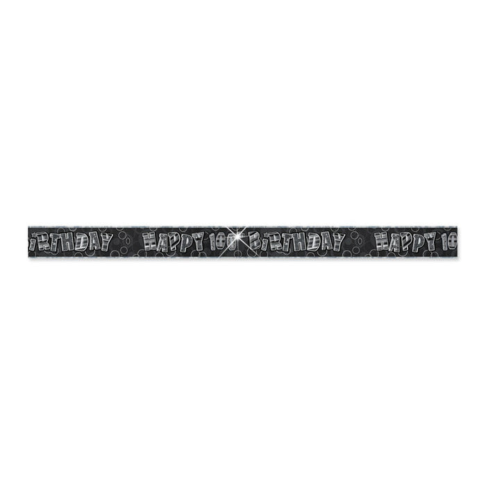 Glitz Black 100th Prismatic Banner 12Ft