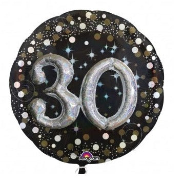 32'' 3-D 30 Gold Sparkling Birthday