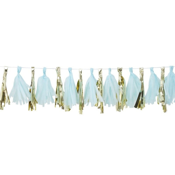 Blue & Gold Tassel Garland 2M Garland With 20 Tassels
