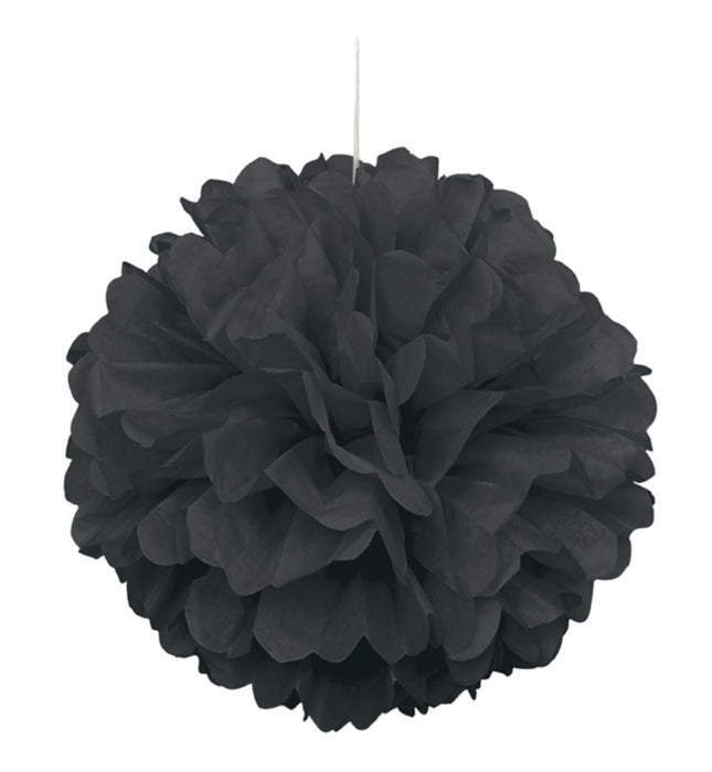 Black Pom Pom Paper Decoration