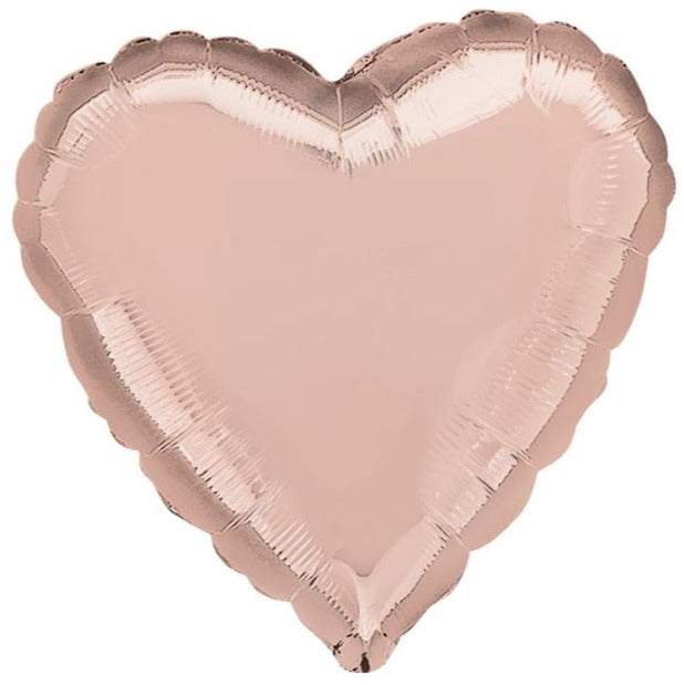 18 Inch Heart Rose Gold Plain Foil (Flat)