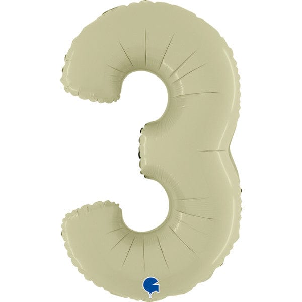 Grabo Foil Balloons Satin Olive Green Number 3 40''