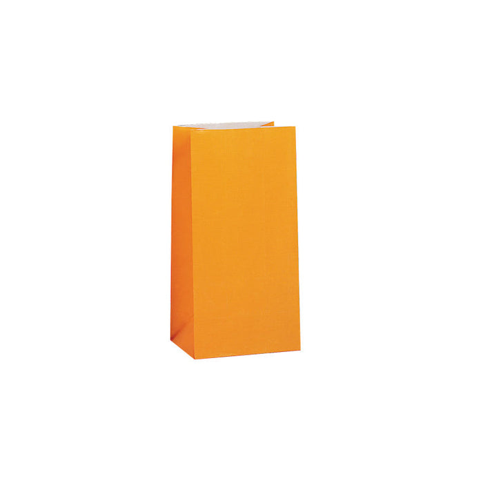 Paper Party Bags Orange (12pk)