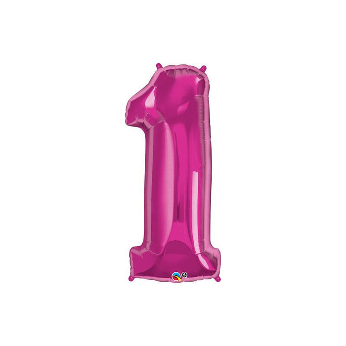 34'' Shape Foil Number 1 - Magenta (Qualatex)