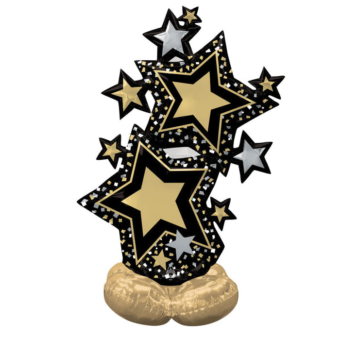 Black & Gold Star Cluster Airloonz(34''/86Cm X 59''/149Cm)