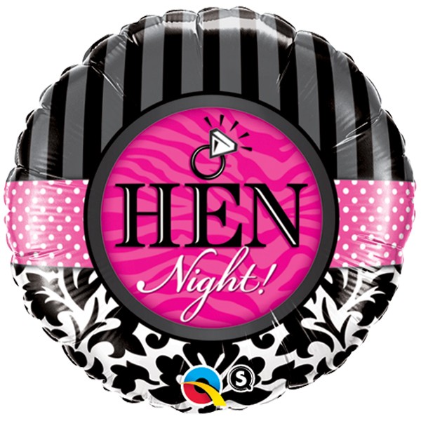 18'' Foil Hen Night Damask & Stripes