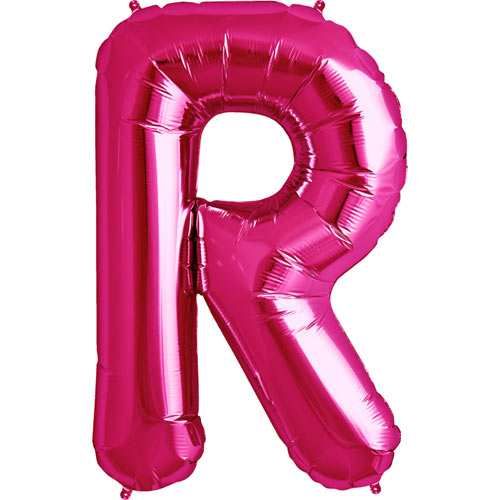 34'' Super Shape Foil Letter R - Magenta