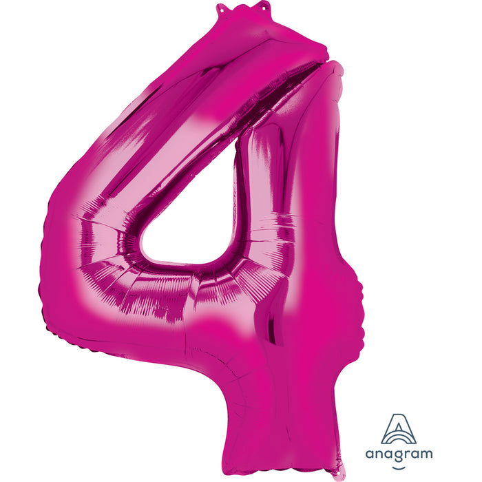 34'' Shape Foil Number 4 - Magenta (Anagram)