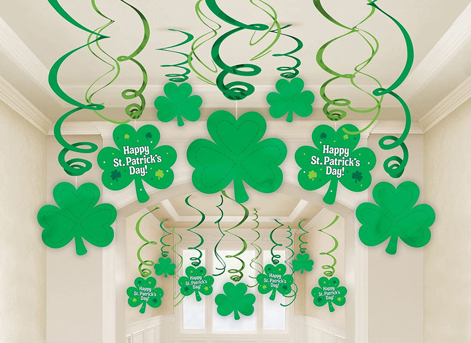 St Patricks Day Swirl Decoration 30Pk