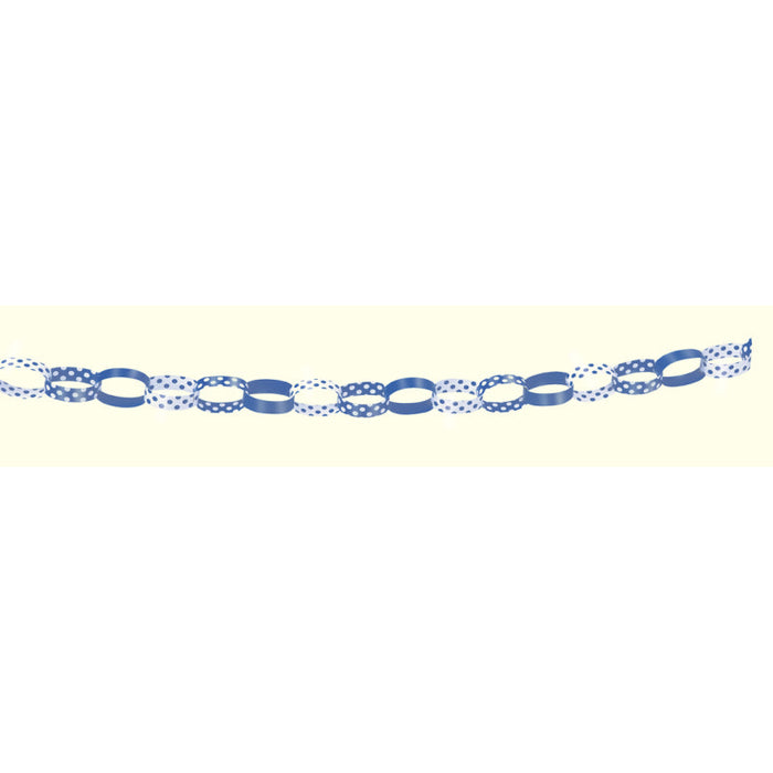Royal Blue Dots Paper Chain 5Ft