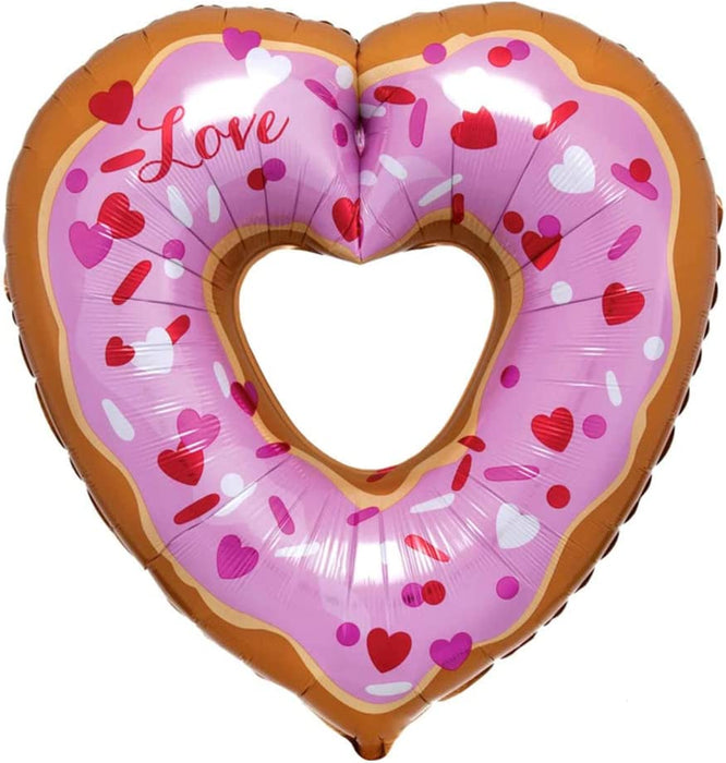 Open Heart Donut Shape Foil Balloon