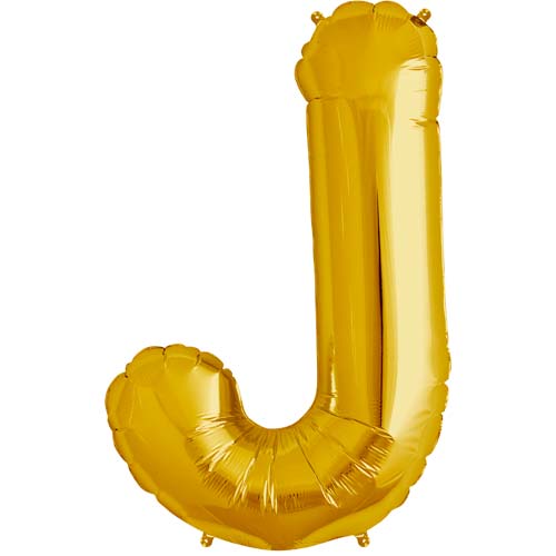 34'' Super Shape Foil Letter J - Gold