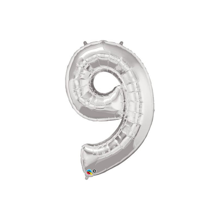 34'' Shape Foil Number 9 - Silver (Qualatex)