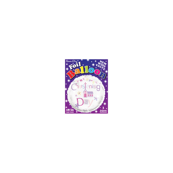 18'' Foil Christening Day Pink