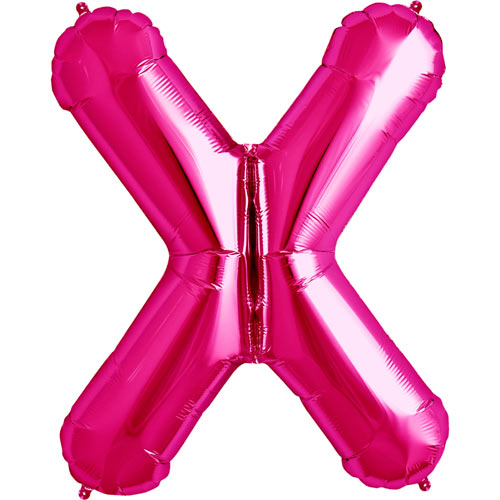 34'' Super Shape Foil Letter X - Magenta
