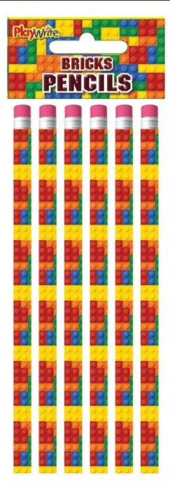 Bricks 6pc Pencil Set 17cm
