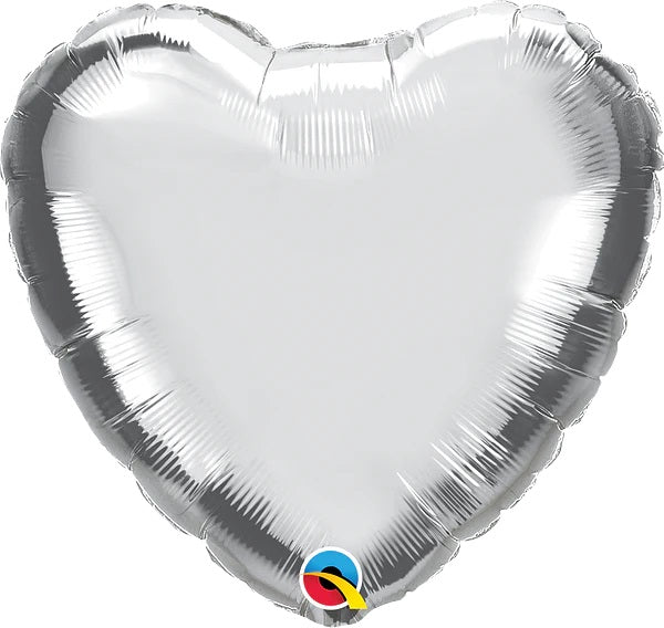 36'' Heart Silver Plain Foil