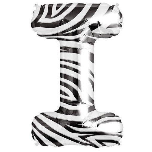 34'' Super Shape Foil Letter I - Zebra