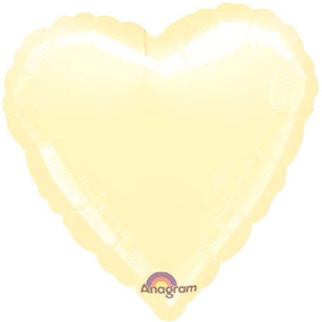 18 Inch Ivory Heart Foil (Flat)