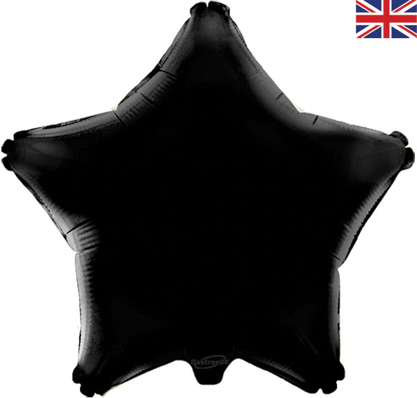 19'' Packaged Black Star Foil Balloon