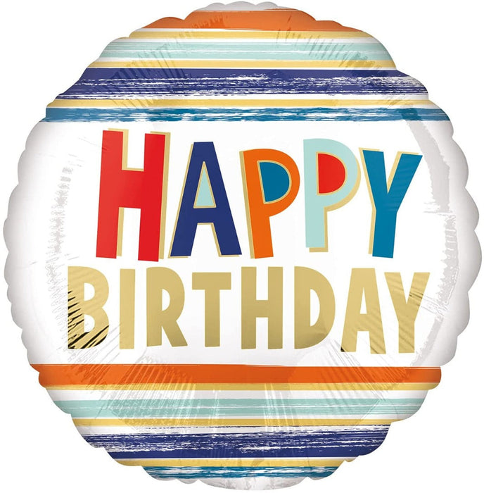 Happy Birthday Stripes 18''