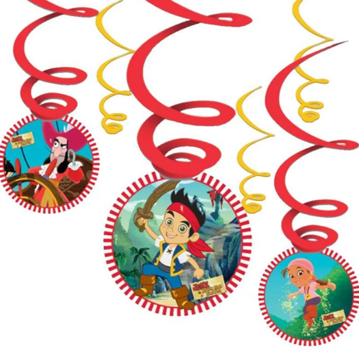 6x Neverland Pirates Swirl Decorations