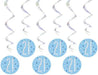 Glitz Blue 21 Birthday Swirl Dec 6pk 32'' L