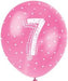 12'' Pearlised Latex Assorted Number 7 Birthday Balloons
