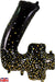 34" Number 4 Sparkling Fizz Holographic Black and Gold