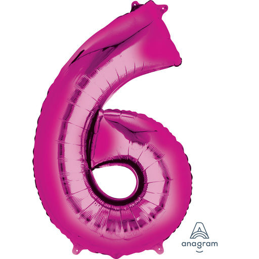 34'' Shape Foil Number 6 - Magenta (Anagram)