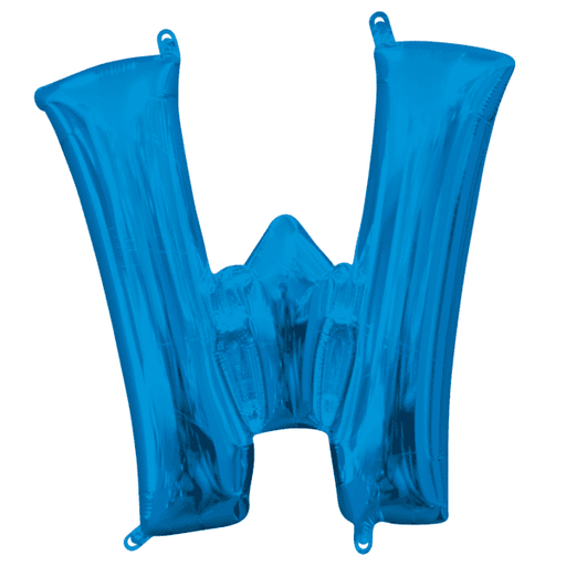 16'' Foil Letter W - Blue Packaged Air Fill (Anagram)