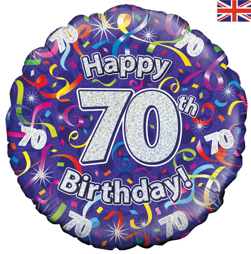 18'' Foil Happy 70th Birthday Streamers