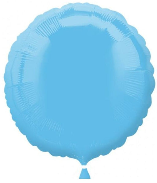18 Inch Round Pale Blue Plain Foil (Flat)