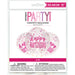 12'' Clear Printed Glitz ''Happy Birthday'' Balloons With Confetti, Pink & Silver 6pk